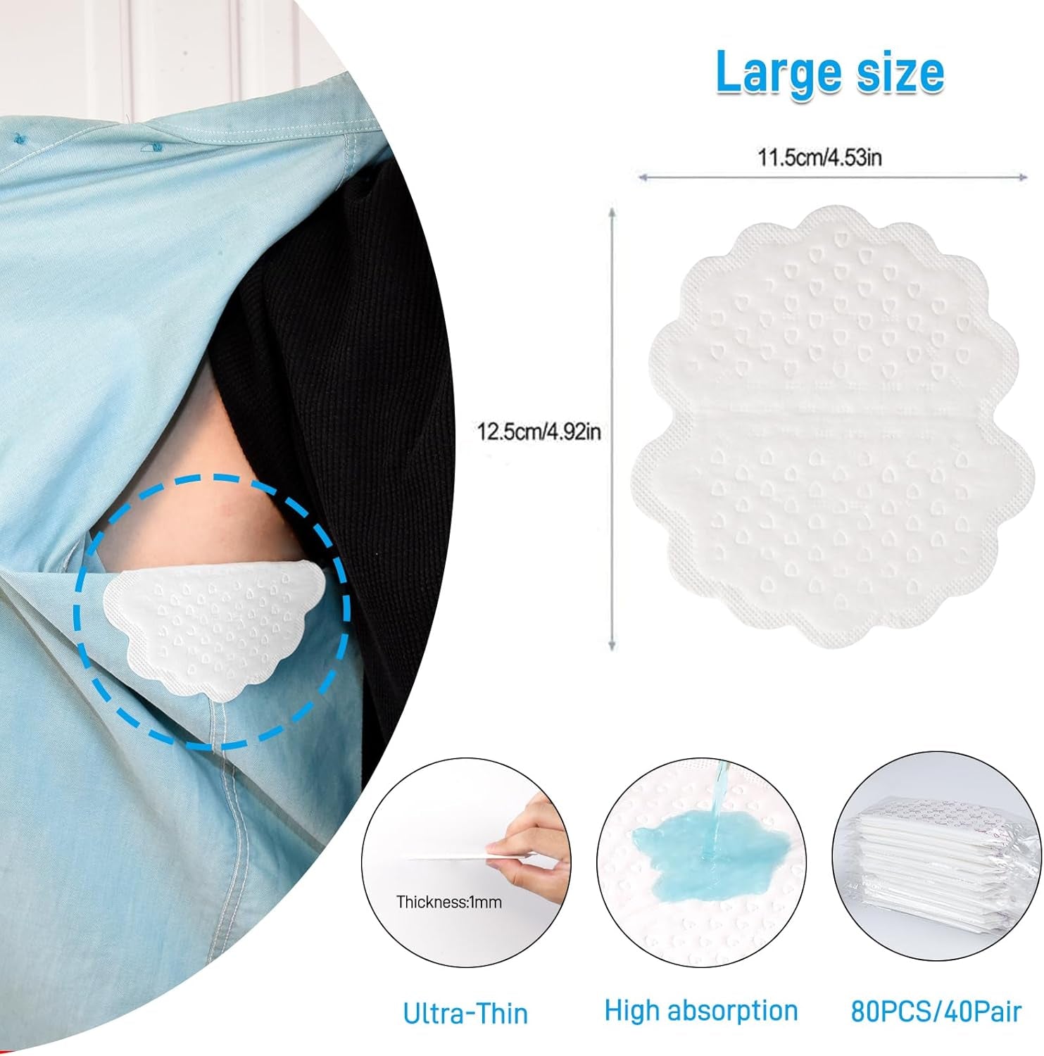 Lot De 56 Coussinets Anti-Transpirants Jetables Anti-Transpirants Anti-Odeurs Pour Les Aisselles, Lutte Contre L'Hyperhidrose, Pour Homme Et Femme (56 Pièces, 28 Paires)